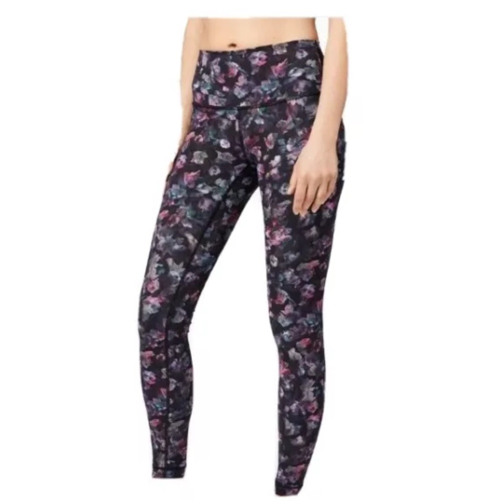 LULULEMON Wunder Under High Rise Tight Floral Womens Size 4 Leggings Like NEW